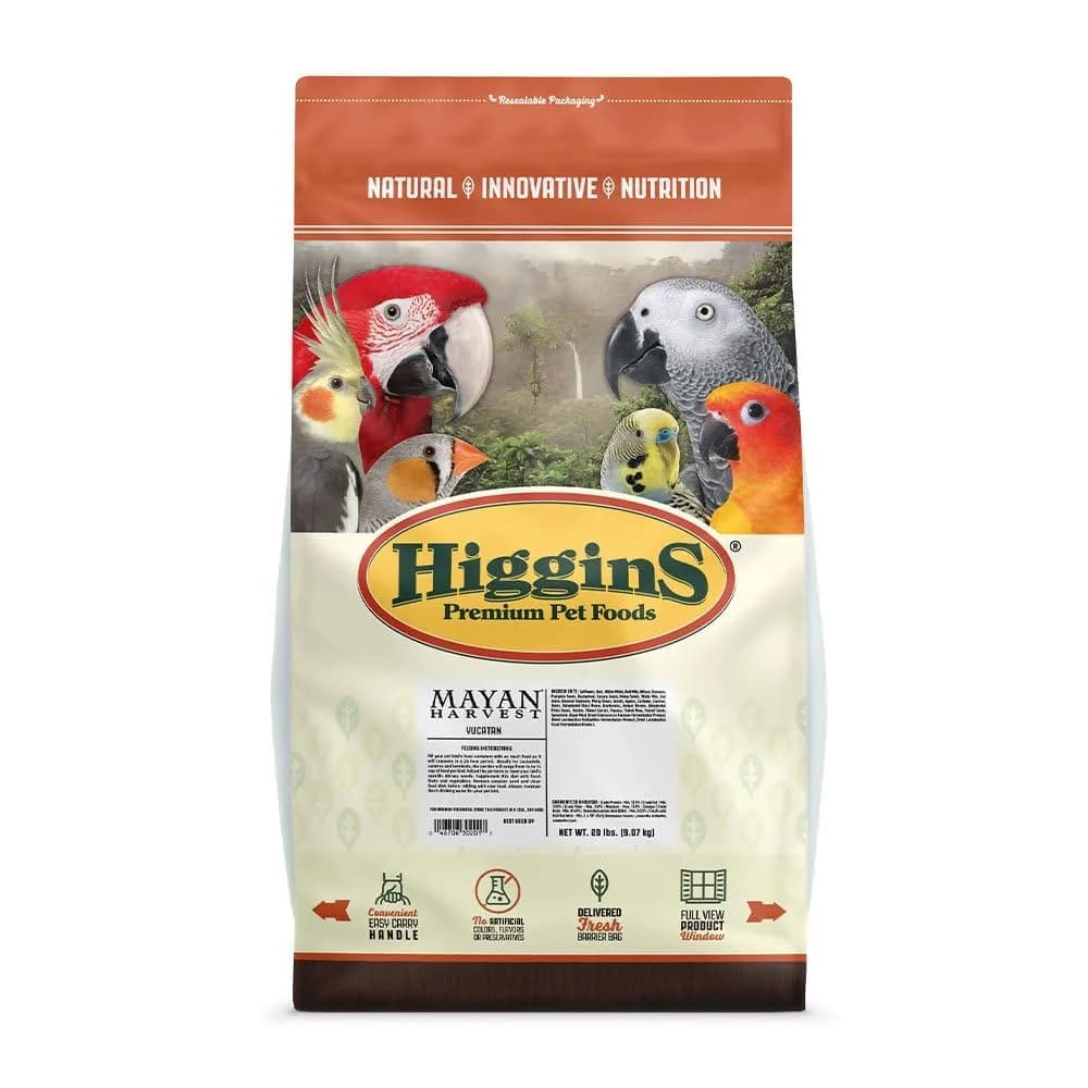 Higgins Small Hookbill Bird Food 20 Lb | Contains Probiotics & DHA Omega-3 for Immune Support