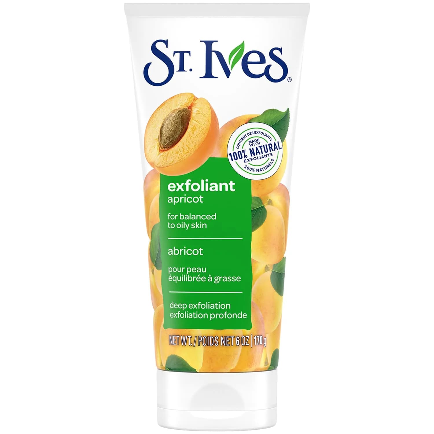 St. Ives Fresh Skin Apricot Facial Scrub 6 oz (170 ml) | Exfoliates for Balanced to Oily Skin - main product image