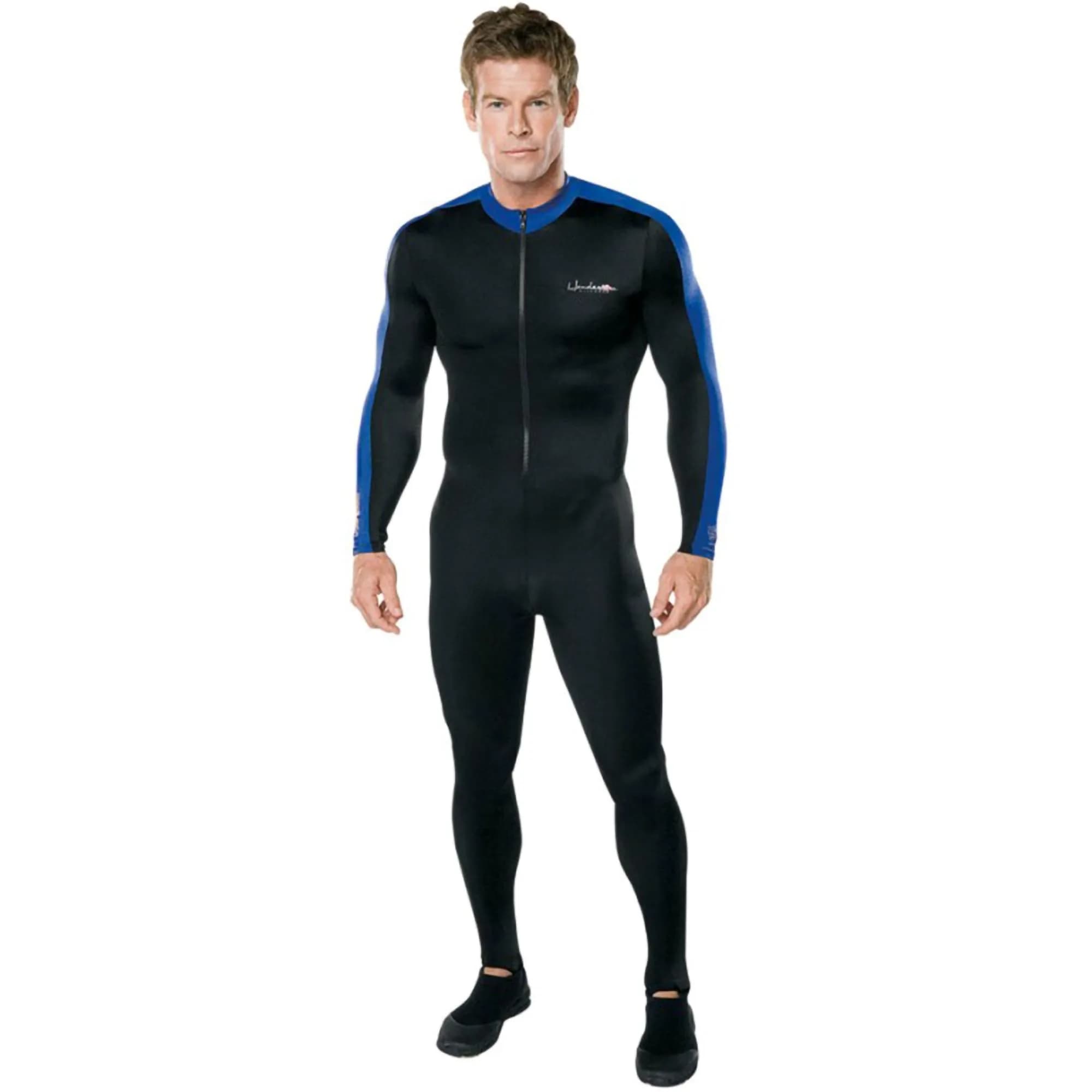 Henderson Hotskins Classic Unisex Spandex Jumpsuit for Diving, Snorkeling, UV Protection, Blue XL | Full-Body Water Sports Suit