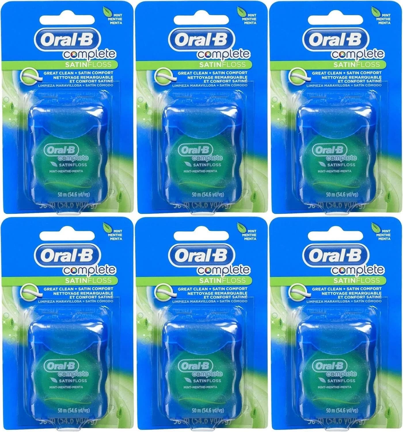 Oral-B Satin Mint Dental Floss 54 Yards | Satin Ribbon Texture for Comfortable Flossing — 165 Foot