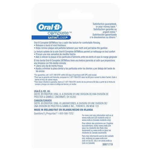 Oral-B Satin Mint Dental Floss 54 Yards | Satin Ribbon Texture for Comfortable Flossing thumbnail 4