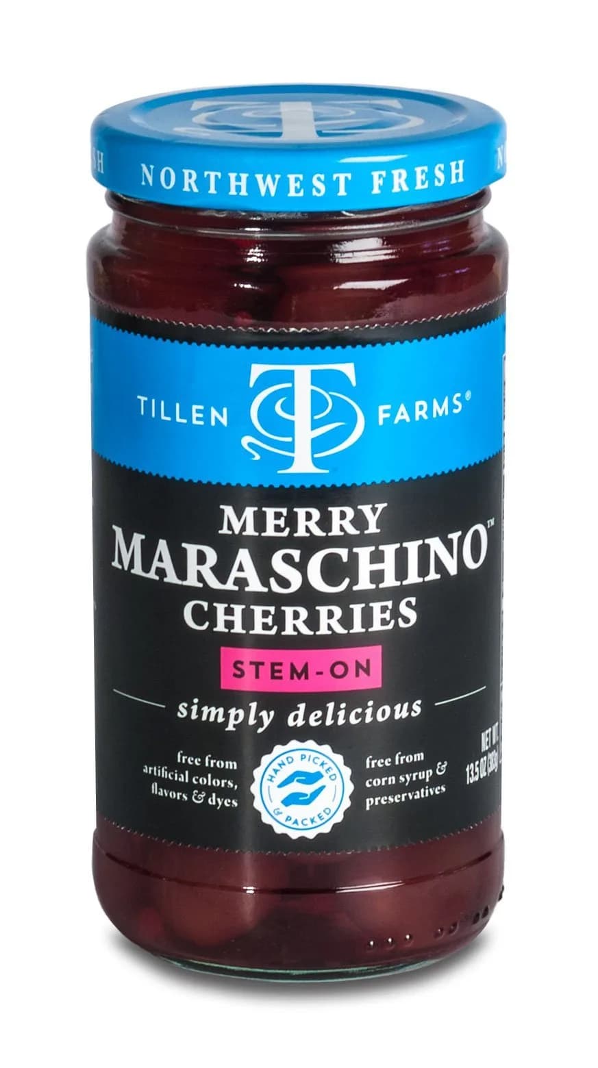 Tillen Farms Maraschino Cherries 14 oz Pack of 6 | Naturally Colored & Preservative-Free