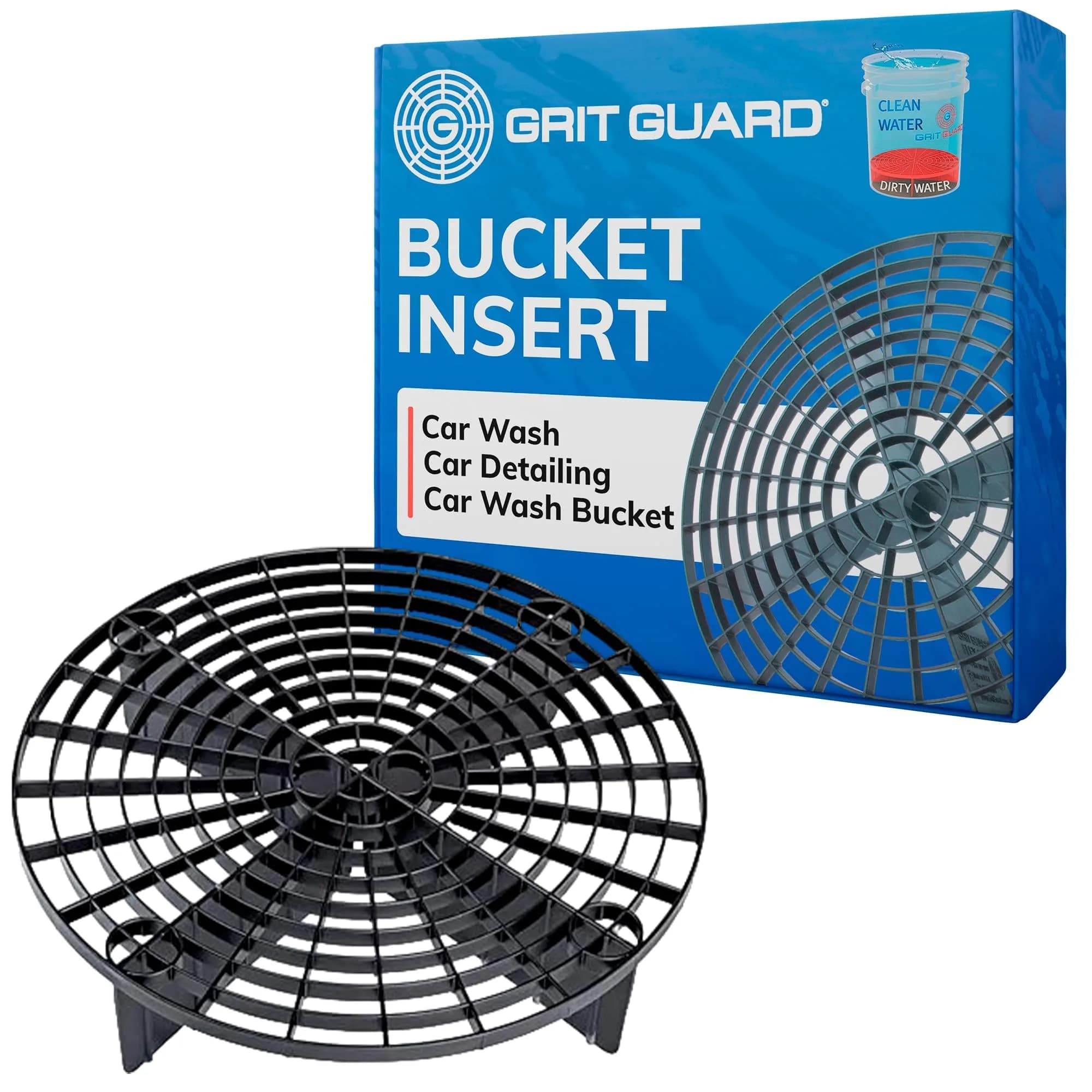 Grit Guard Original Black Bucket Insert for Car Wash Buckets | 26.5 cm (10.4 in) Diameter — Black