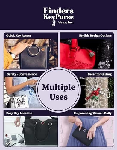 Finders Key Purse Women's Key Ring, Cute Purple Key Hook for Car Keys | Stylish & Practical thumbnail 6