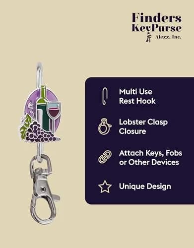 Finders Key Purse Women's Key Ring, Cute Purple Key Hook for Car Keys | Stylish & Practical thumbnail 3