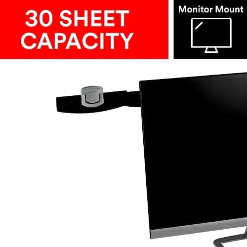 3M Monitor Document Clip with Command Adhesive, Black, 2.6cm (0.75 in) | Holds 30 Sheets thumbnail 6