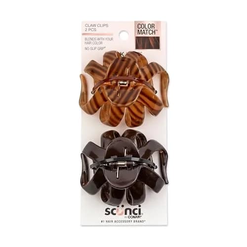 Scunci by Conair Black & Tortoise Octopus Claw Clips 2 Count | Strong Hold for Thick Hair thumbnail 1