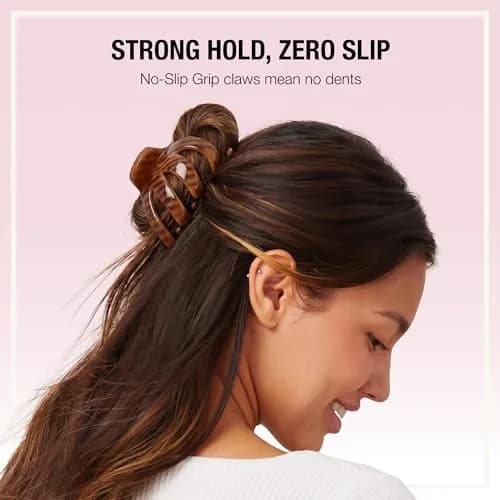 Scunci by Conair Black & Tortoise Octopus Claw Clips 2 Count | Strong Hold for Thick Hair thumbnail 2