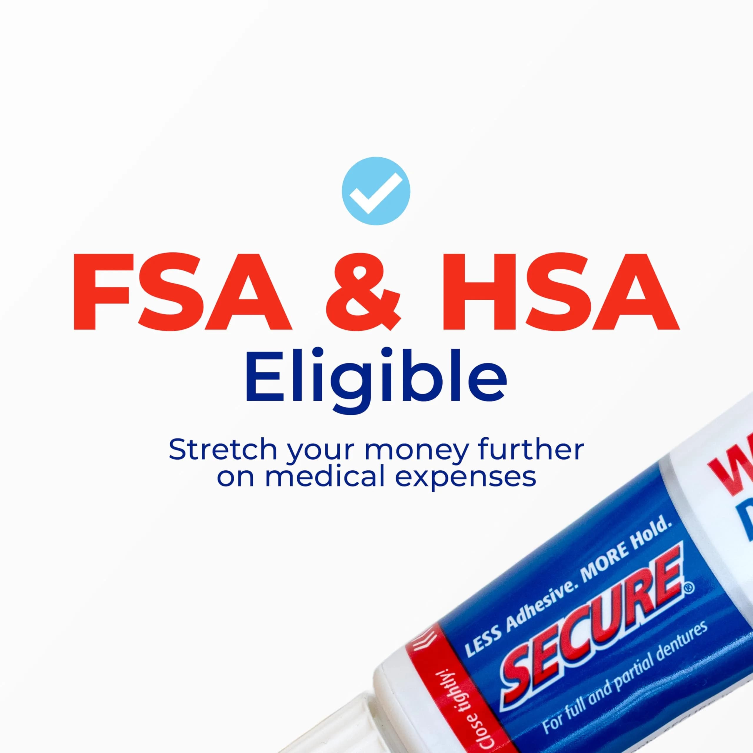 Secure Denture Adhesive Cream 41.4 ml (1.4 oz) | Waterproof Seal & Zinc Free - view 6