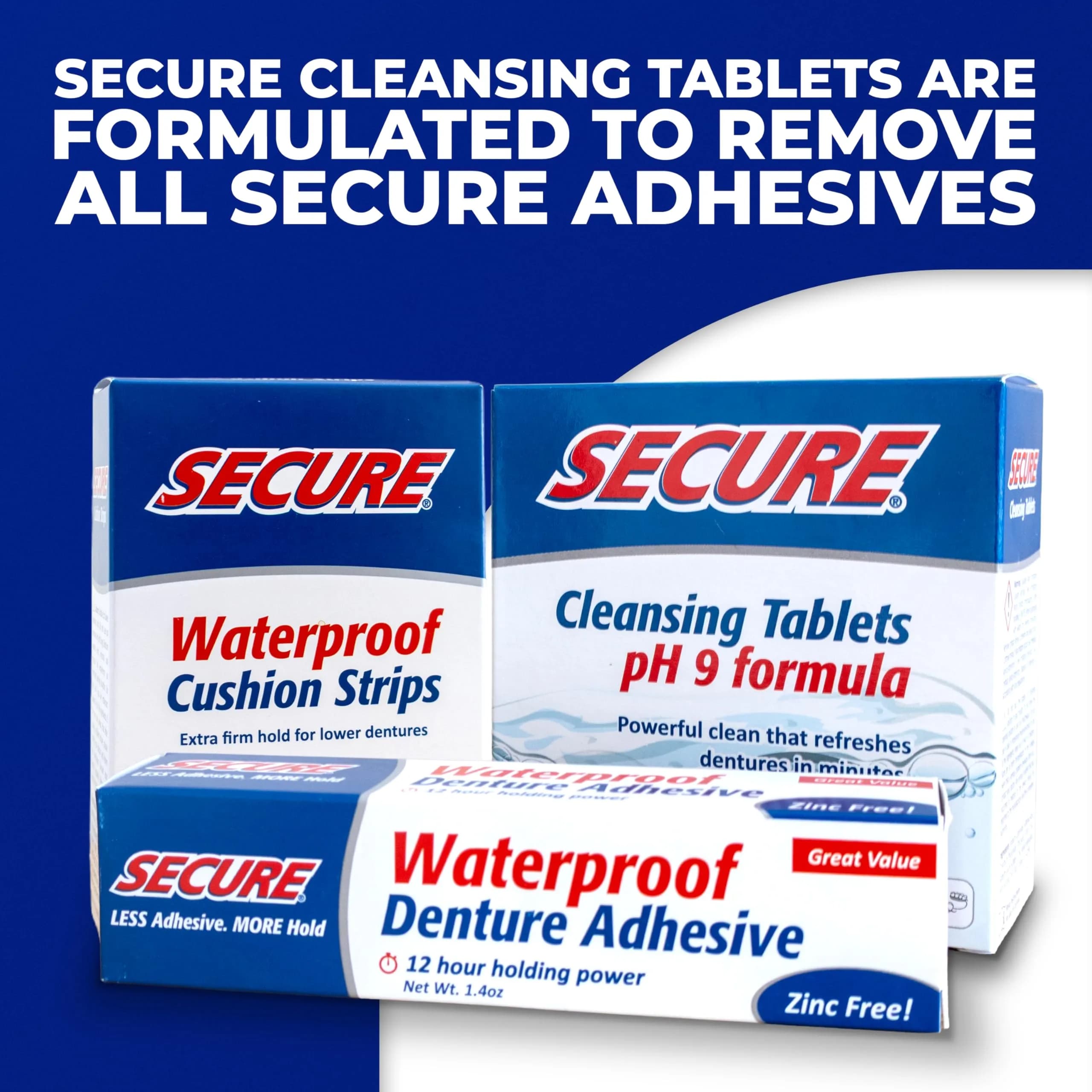 Secure Denture Adhesive Cream 41.4 ml (1.4 oz) | Waterproof Seal & Zinc Free - view 9