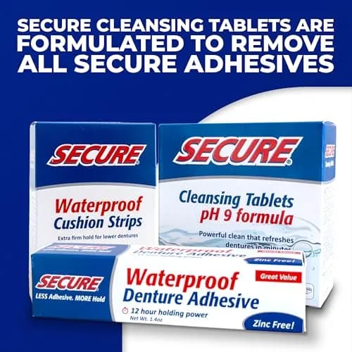 Secure Denture Adhesive Cream 41.4 ml (1.4 oz) | Waterproof Seal & Zinc Free thumbnail 9