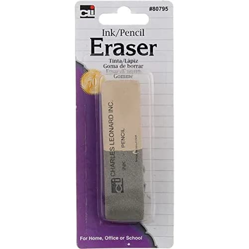 Charles Leonard 2-Sided Ink and Pencil Eraser Gray/White | Smudge-Free Erasures for Home, School, and Office thumbnail 1