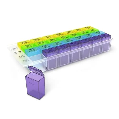 EZY DOSE Weekly Pill Organizer 7-Day Medicine Planner with 28 Compartments | BPA Free thumbnail 1