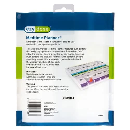 Ezy Dose Weekly Pill Organizer 4x a Day, 7-Day, 2XL | Large Compartments for Meds & Vitamins thumbnail 6