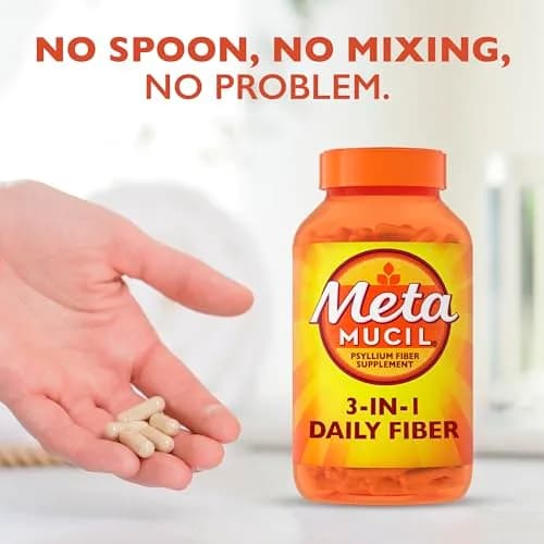 Metamucil Psyllium Husk Fiber Capsules 300 Count | Supports Digestive Health, Heart Health, and Healthy Blood Sugar Levels thumbnail 4