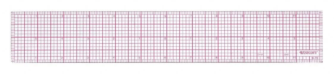 Westcott B-70 12-Inch Beveled Transparent Ruler with 8ths Graph - Accurate Drafting Tool - main product image