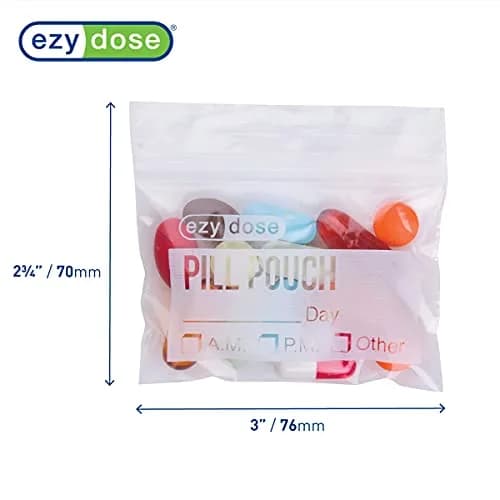 EZY DOSE Disposable Pill Pouches 100 Count (Pack of 1) | Zippered Seal Baggies for Travel & Daily Use thumbnail 2