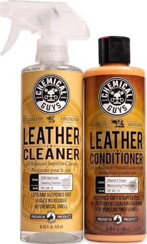 Chemical Guys Leather Cleaner & Conditioner Kit 2 x 16 oz (473 ml x 2) | pH-Balanced Formula for Cars & Home thumbnail 1