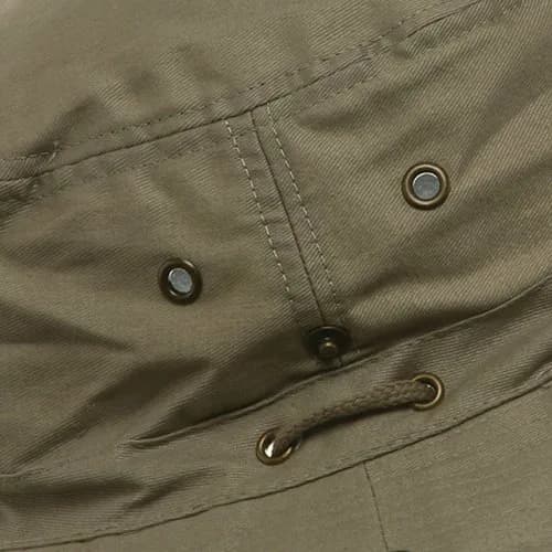 Mega Cap Men's Brushed Cotton Twill Aussie Hat with Side Snaps & Chin Cord, Khaki Brown, Large | UPF 50+ Sun Protection thumbnail 4