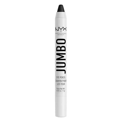 NYX PROFESSIONAL MAKEUP Jumbo Eye Pencil, Blendable Eyeshadow Stick & Eyeliner Pencil - Cottage Cheese (Silver) 0.18 oz (5 ml) | PETA Certified Cruelty-Free — 601 Black Bean (Black)