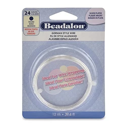 Beadalon Jewelry Wrapping Wire - 24 Gauge, 39.4 ft - Silver Plated | Versatile, Tarnish-Resistant Jewelry Wire thumbnail 1