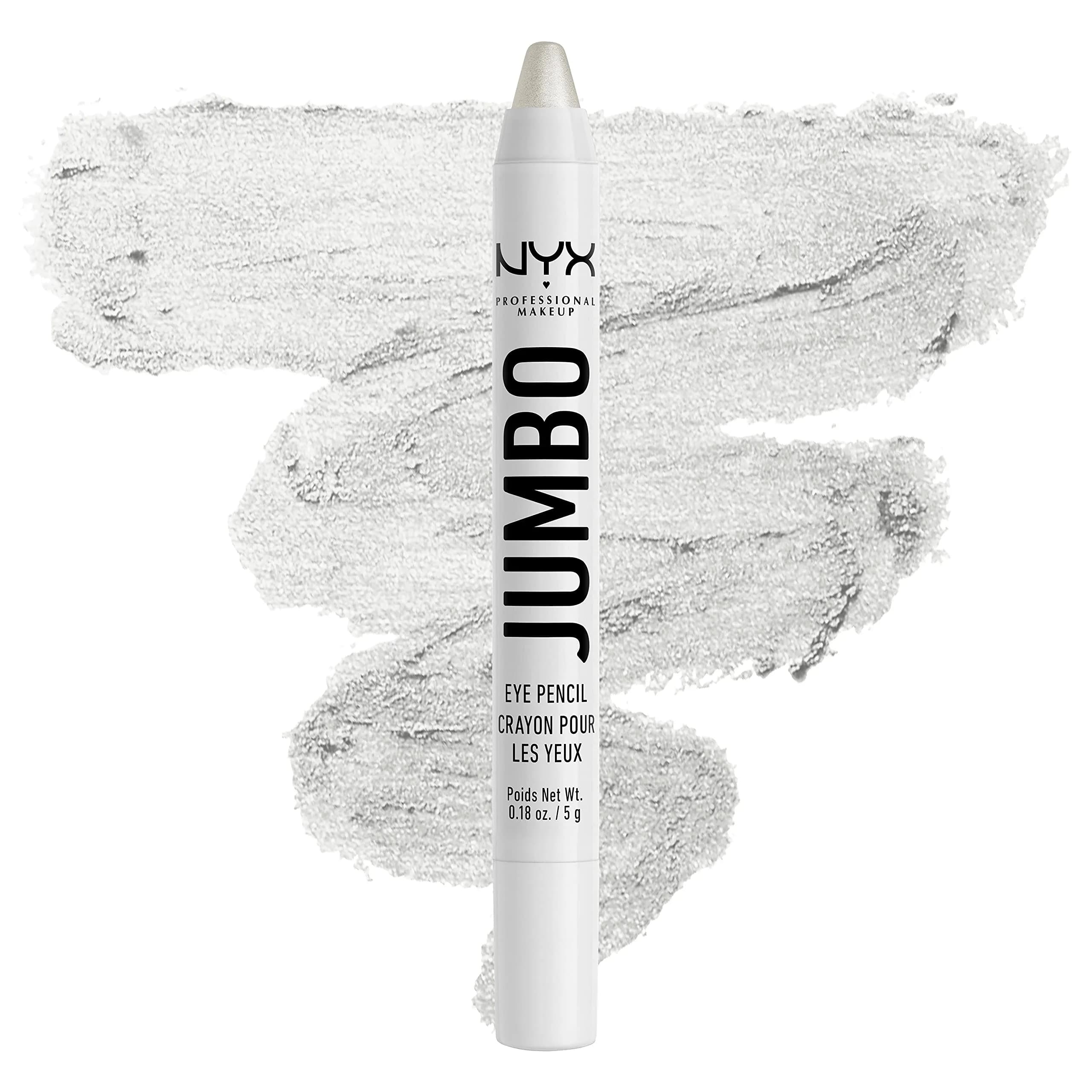 NYX PROFESSIONAL MAKEUP Jumbo Eye Pencil, Blendable Eyeshadow Stick & Eyeliner Pencil - Cottage Cheese (Silver) 0.18 oz (5 ml) | PETA Certified Cruelty-Free - main product image