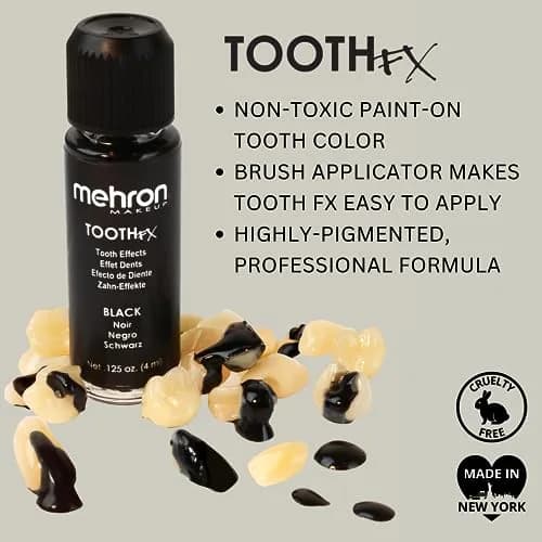 Mehron Makeup Tooth FX - BLACK | Special FX Tooth Paint for Halloween & Cosplay thumbnail 4