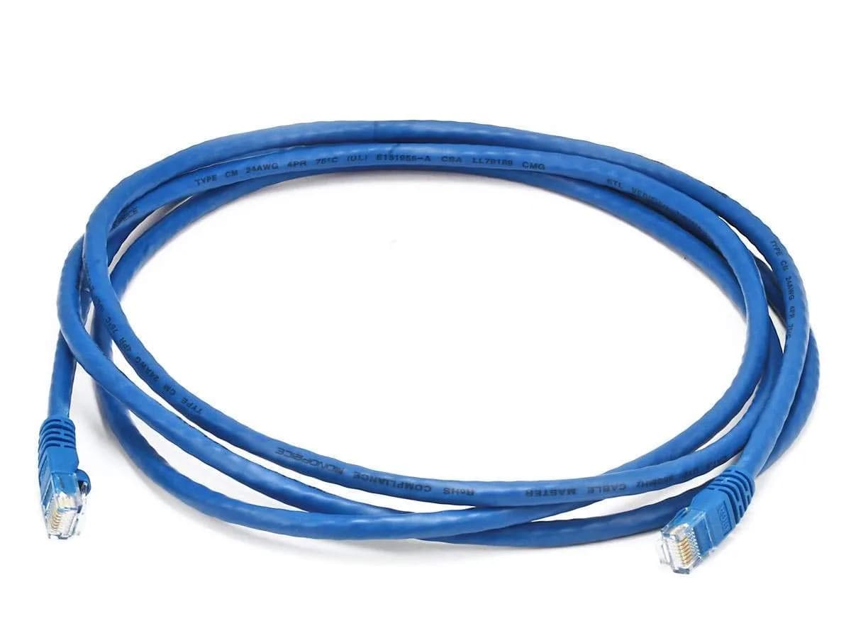 Monoprice 7ft (2.13m) Cat6 550MHz UTP Ethernet Bare Copper Network Cable - Blue | Gigabit Speeds - main product image
