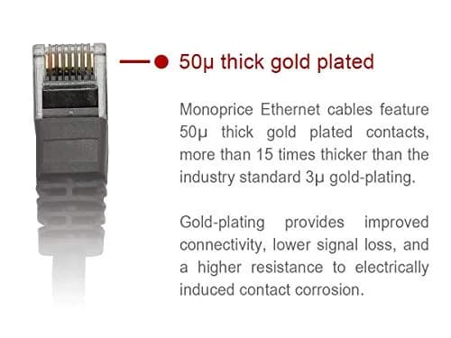 Monoprice 7ft (2.13m) Cat6 550MHz UTP Ethernet Bare Copper Network Cable - Blue | Gigabit Speeds thumbnail 3