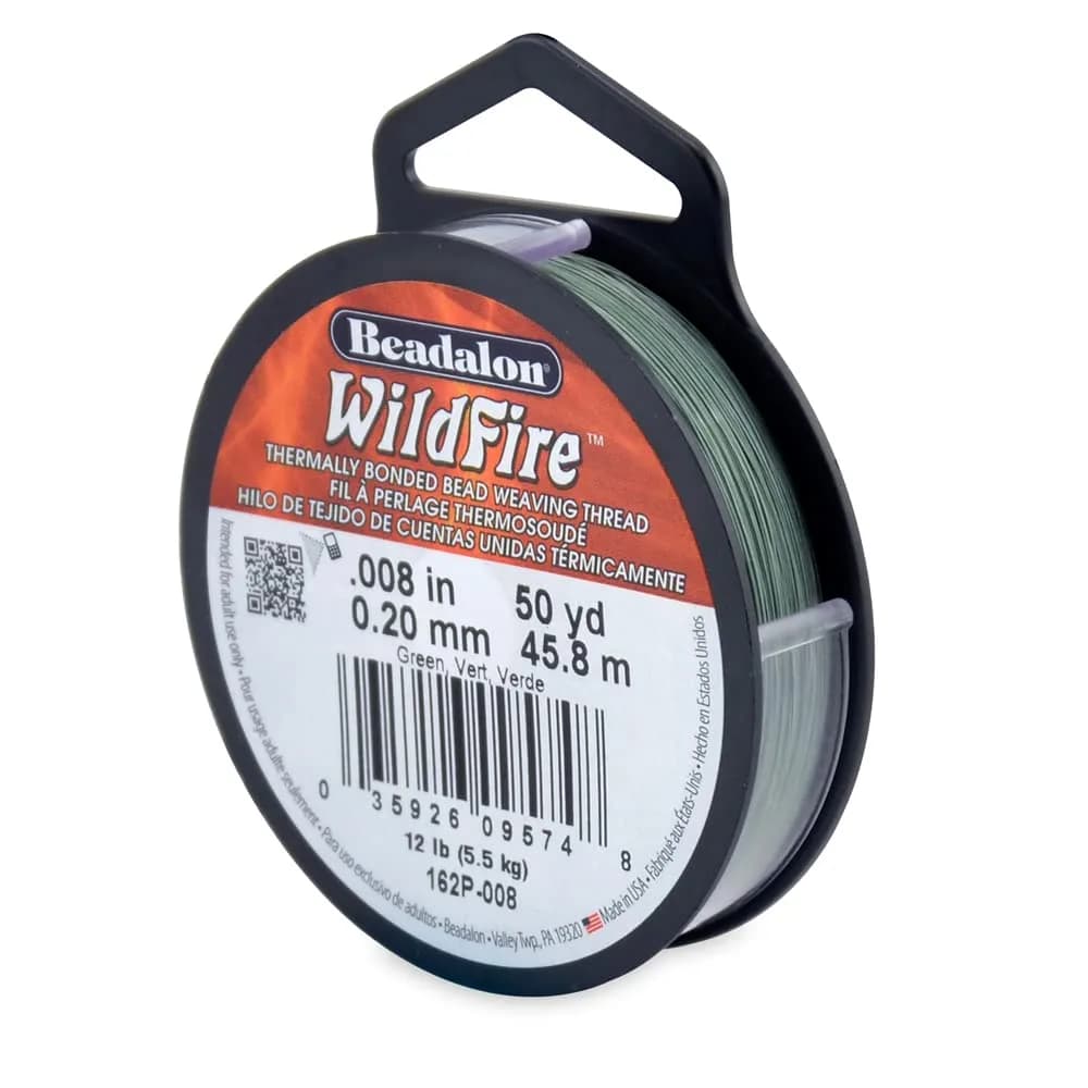 Beadalon Wildfire Beading Thread Jewelry Line Green 0.20 mm (50 yd) - main product image