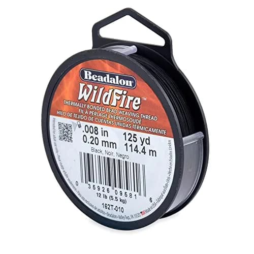 Beadalon Wildfire Beading Thread Jewelry Fishing Line, Black 0.008" (114m/125yd) | 10lb Break Strength thumbnail 1