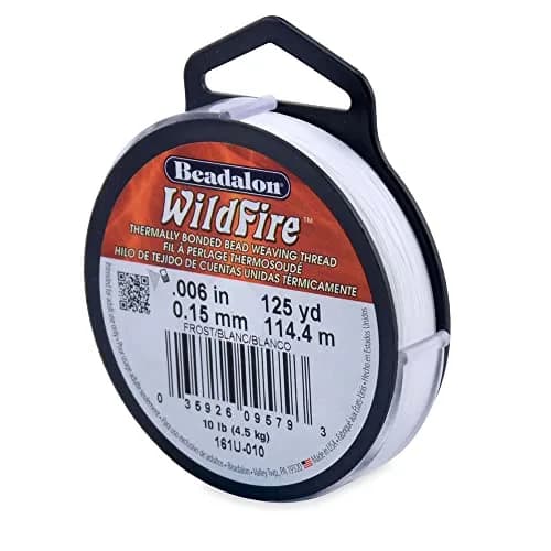 Beadalon Wildfire Beading Thread Jewelry Fishing Line, Frost - 0.006" (0.15mm) / 125yd (114.3m) | 10 lb Break Strength thumbnail 1