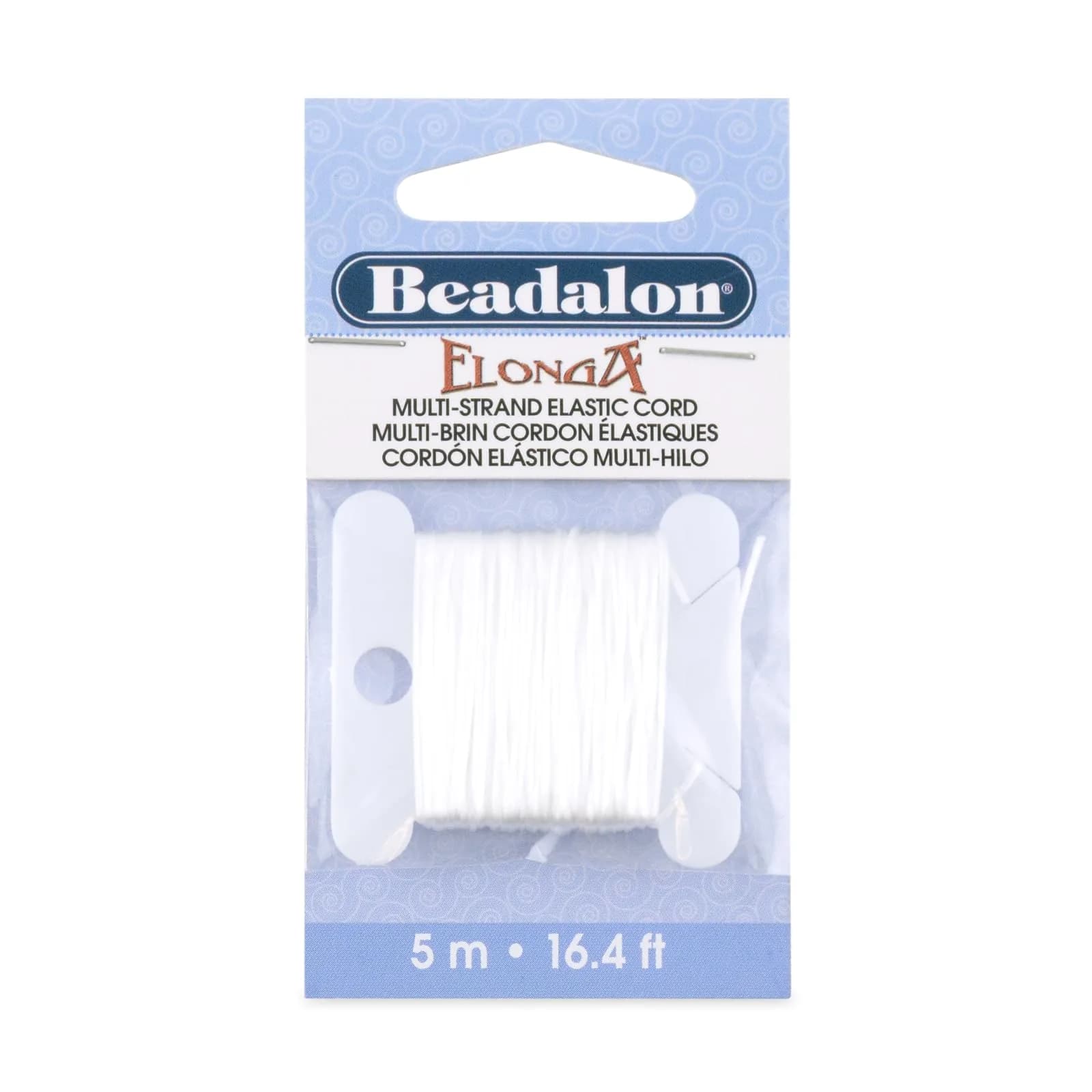 Beadalon Elonga Elastic String White 1mm 5m | Strong Stretch Cord for Bracelets — White