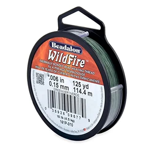 Beadalon Wildfire Beading Thread Jewelry Line, Green 0.15 mm (125 yd) | 10 lb Break Strength thumbnail 1