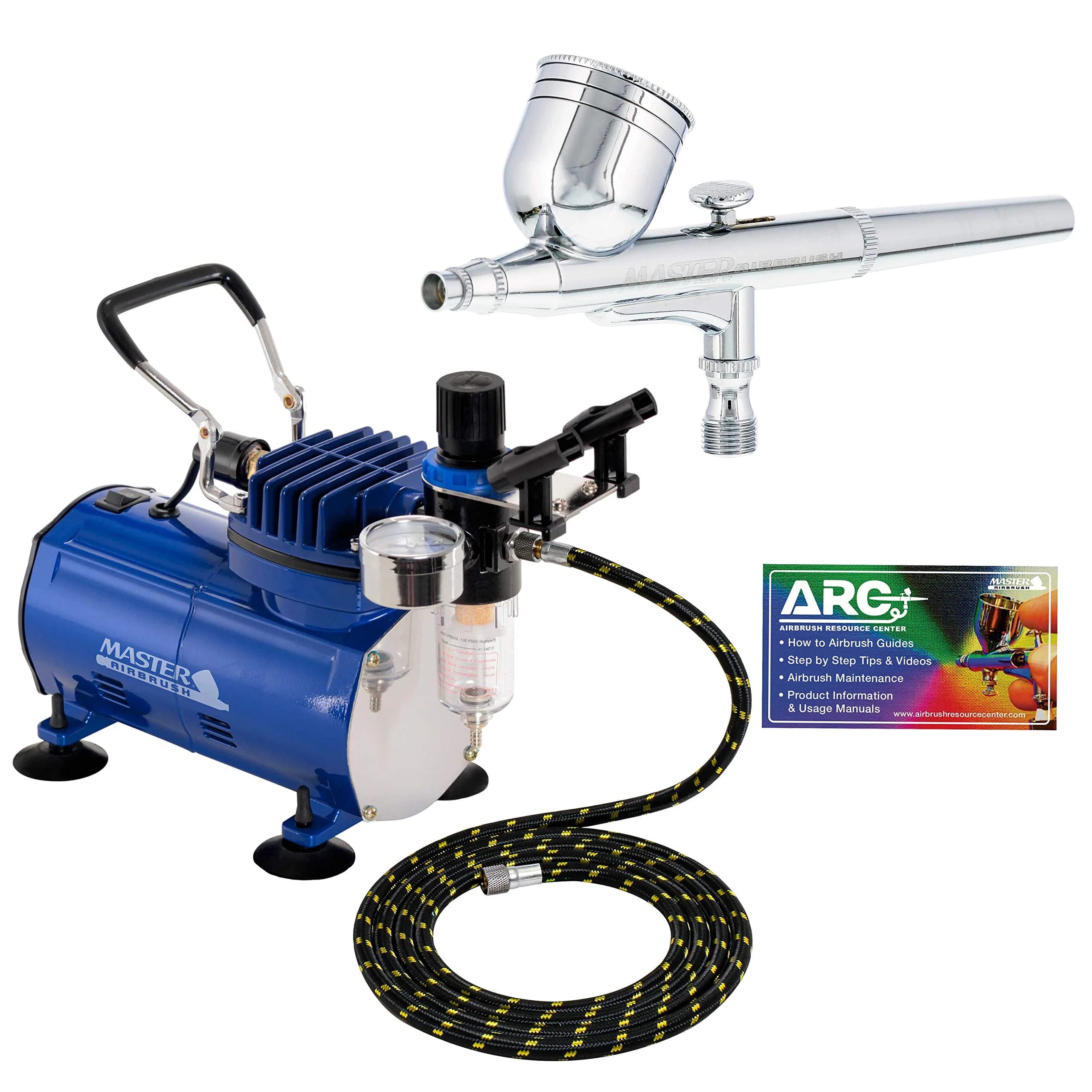 Master Airbrush Multi-Purpose Gravity Feed Air Brush Kit & Air Compressor | Portable, 23L/min, 110-120V - main product image