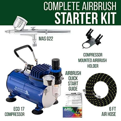 Master Airbrush Multi-Purpose Gravity Feed Air Brush Kit & Air Compressor | Portable, 23L/min, 110-120V thumbnail 2