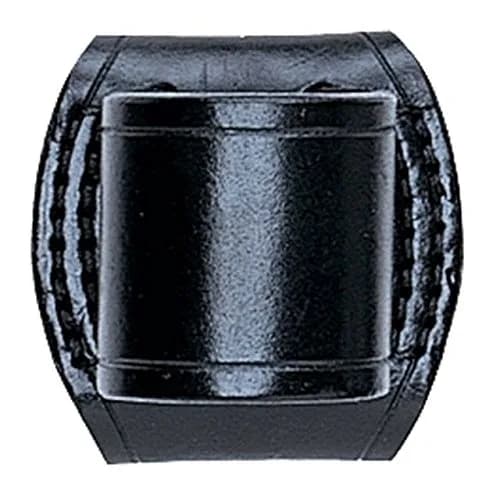 Aker Leather 541 Open Top & Bottom Flashlight Holder, Black Duty Belt | Durable Leather, Fits D-Cell Flashlights — Basketweave / Streamlight Stinger XT