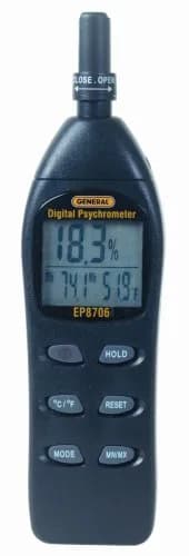 General Tools EP8706 Digital Psychrometer - Black | Accurate Temp & Humidity Measurement thumbnail 1