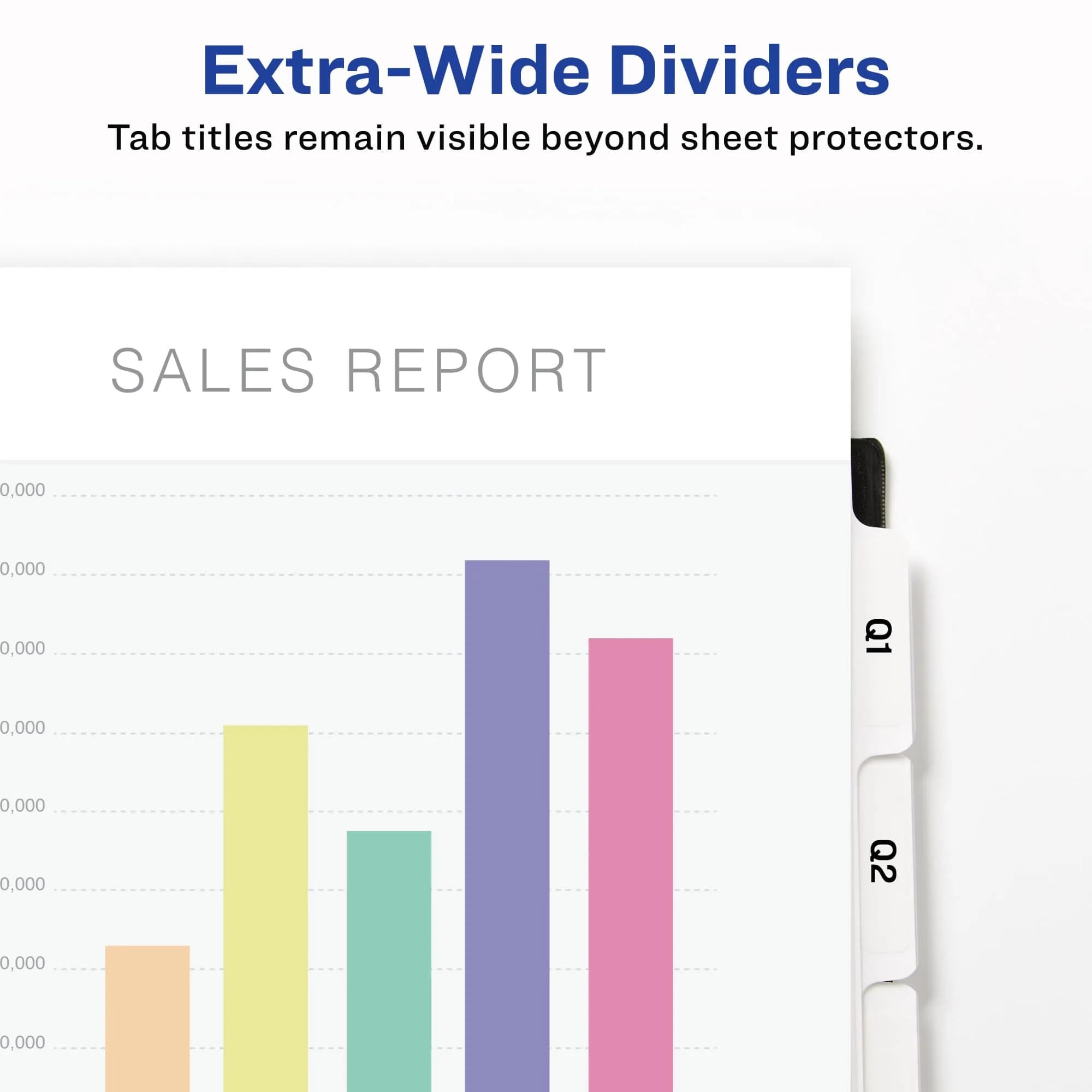 Avery Index Maker Clear Label Dividers, 5-Tab, Extra Wide, 1 Set | Organize Reports & Presentations - view 2