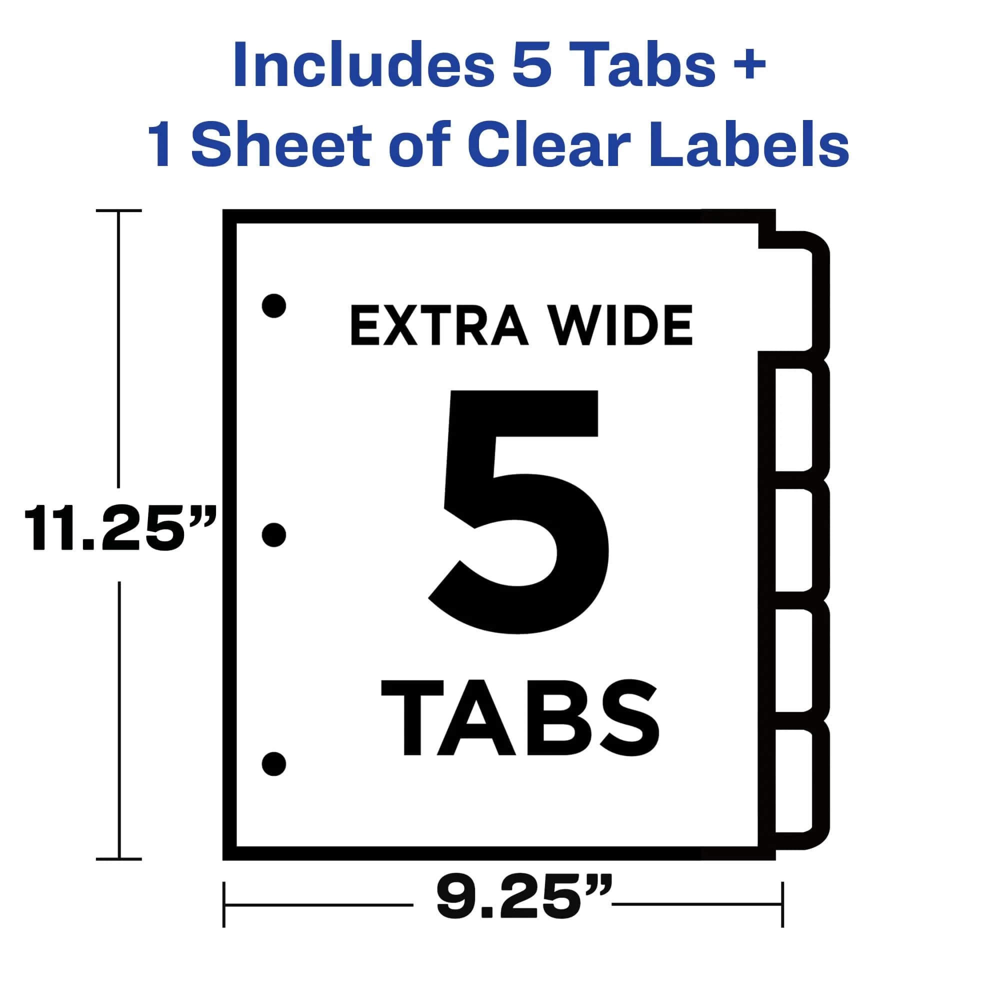 Avery Index Maker Clear Label Dividers, 5-Tab, Extra Wide, 1 Set | Organize Reports & Presentations - view 3