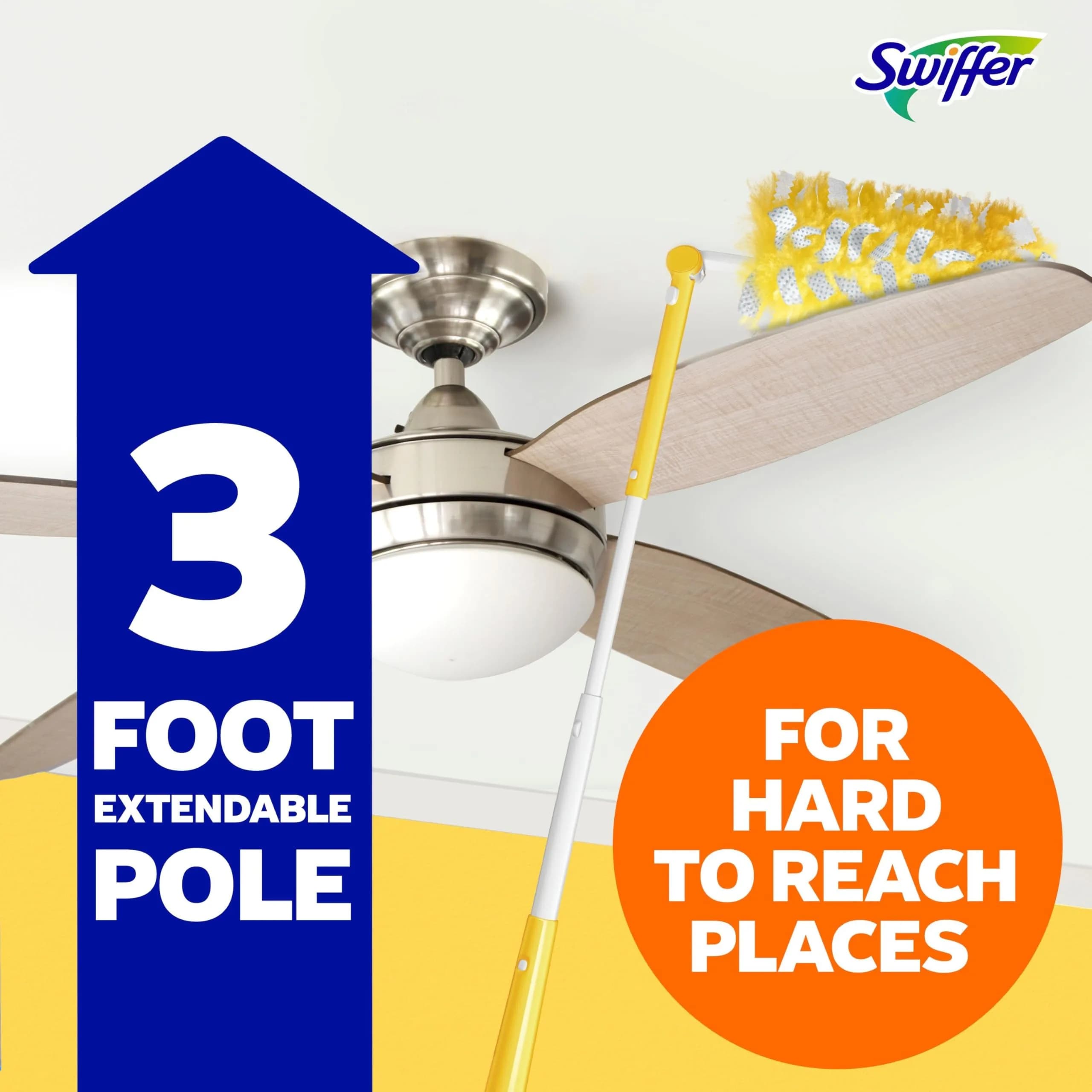Swiffer Heavy Duty Duster Kit with 3 ft Extendable Handle & 3 Refills | Picks Up 5X More Dust Than Feather Duster - view 5
