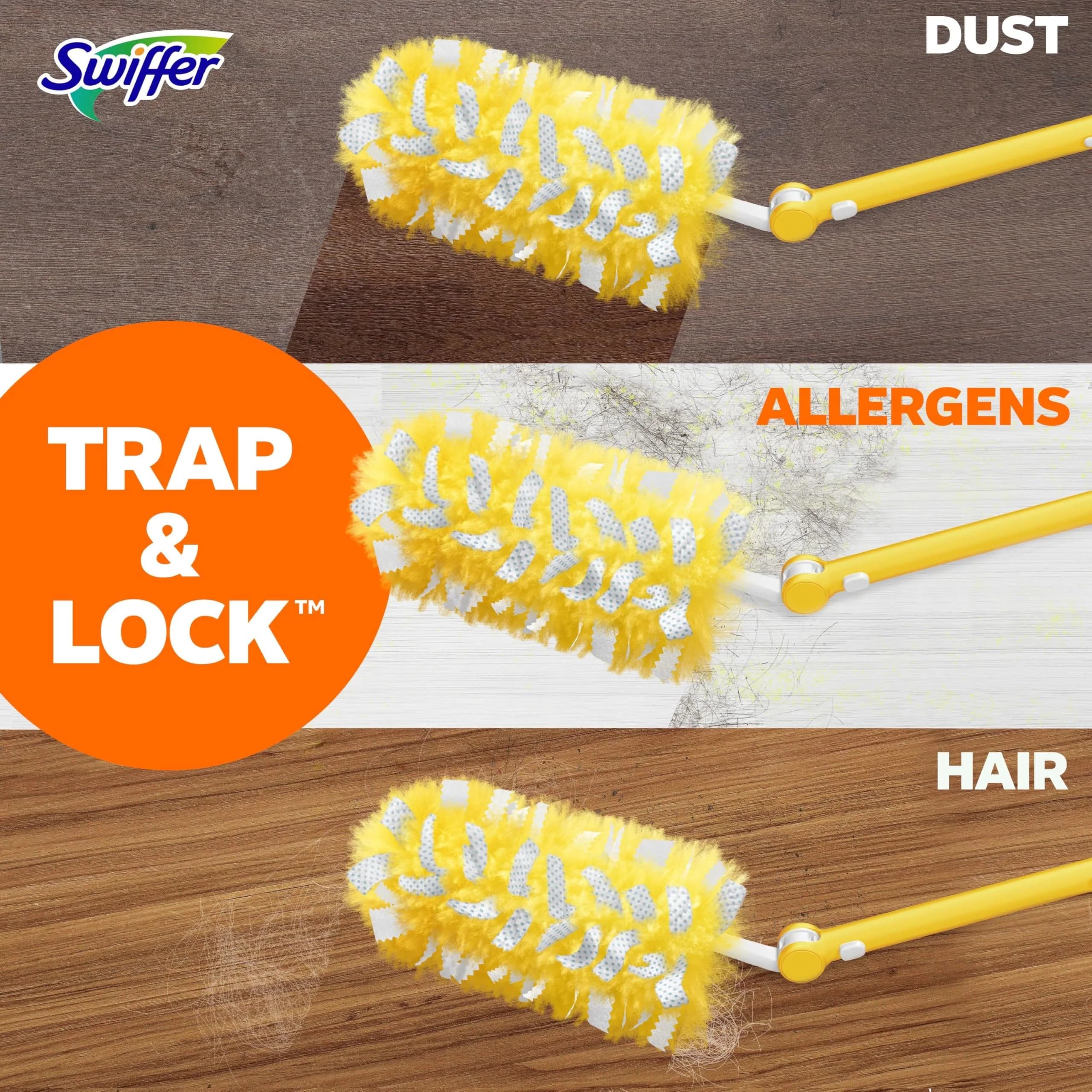Swiffer Heavy Duty Duster Kit with 3 ft Extendable Handle & 3 Refills | Picks Up 5X More Dust Than Feather Duster - view 8