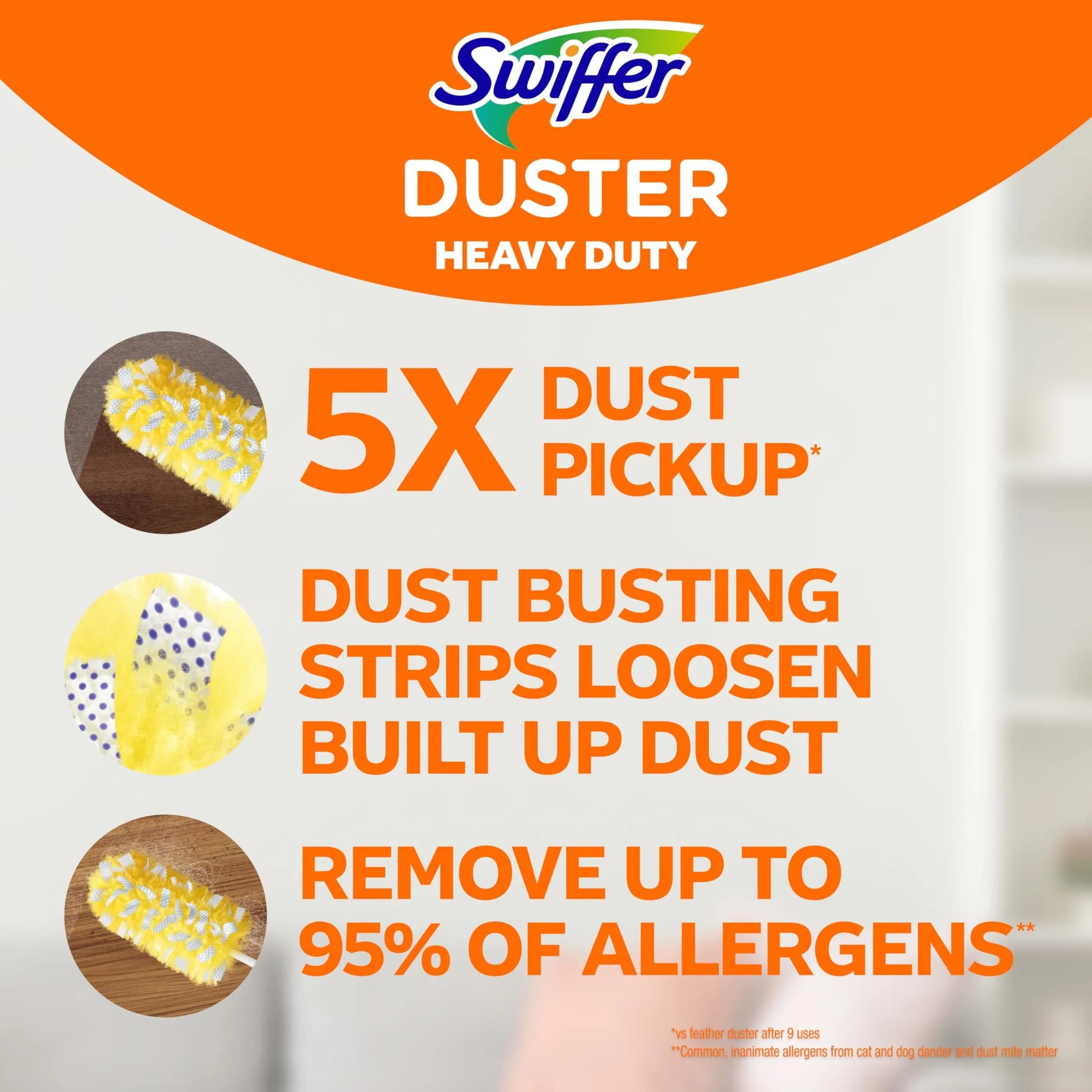 Swiffer Heavy Duty Duster Kit with 3 ft Extendable Handle & 3 Refills | Picks Up 5X More Dust Than Feather Duster - view 2