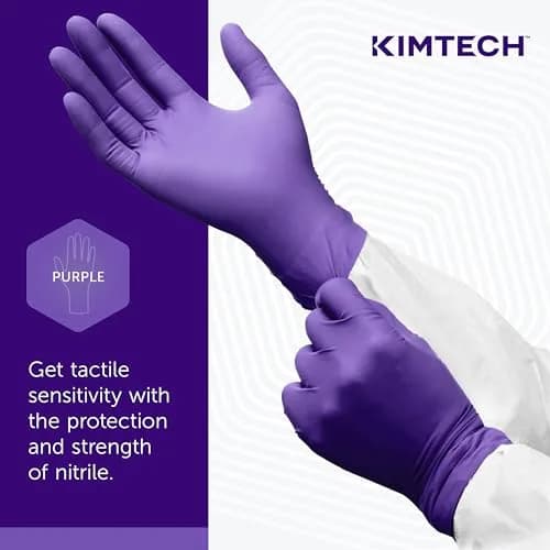 KIMTECH Purple Nitrile Exam Gloves Large 100 Count (9.5" Length, 5.9 Mil) | Superior Quality AQL 1.0 thumbnail 7