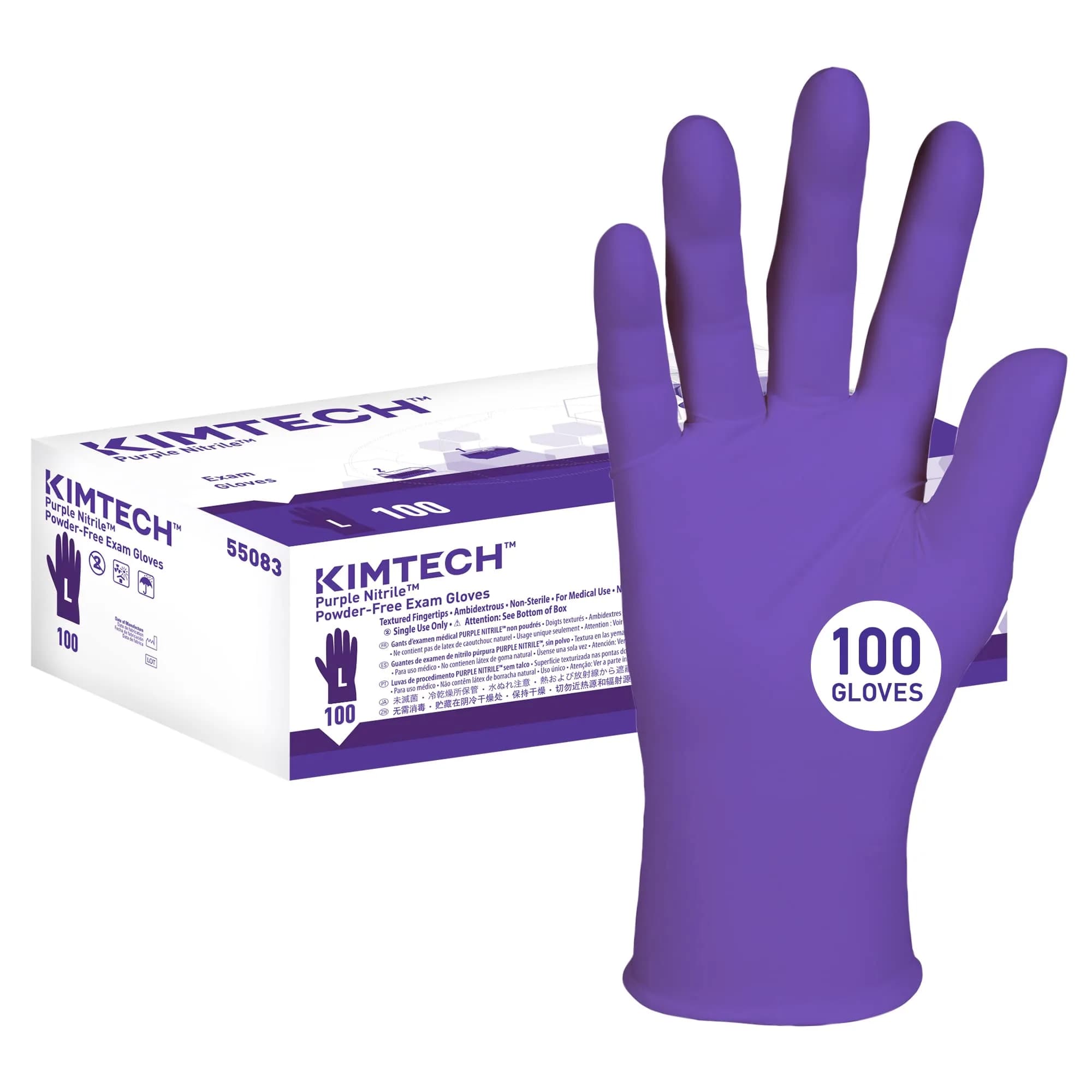 KIMTECH Purple Nitrile Exam Gloves Large 100 Count (9.5" Length, 5.9 Mil) | Superior Quality AQL 1.0