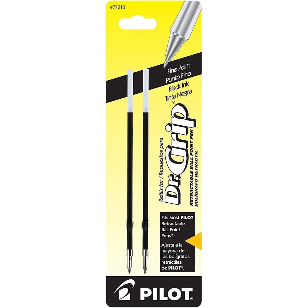 Pilot Dr. Grip Ballpoint Pen Refills Black Ink, Fine Point (0.7mm) | Smooth Writing, Ergonomic Comfort - view 2