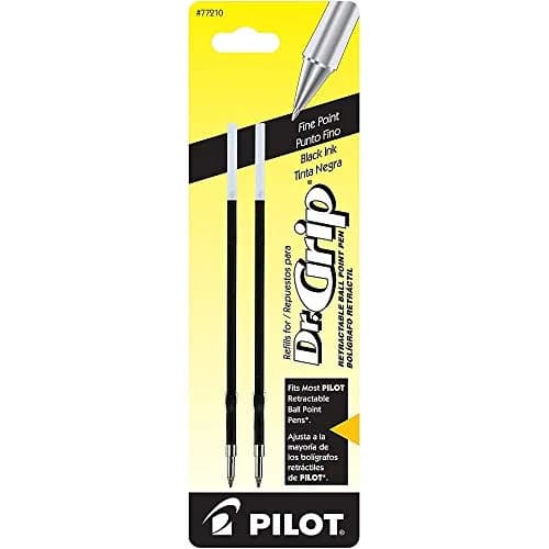 Pilot Dr. Grip Ballpoint Pen Refills Black Ink, Fine Point (0.7mm) | Smooth Writing, Ergonomic Comfort thumbnail 2