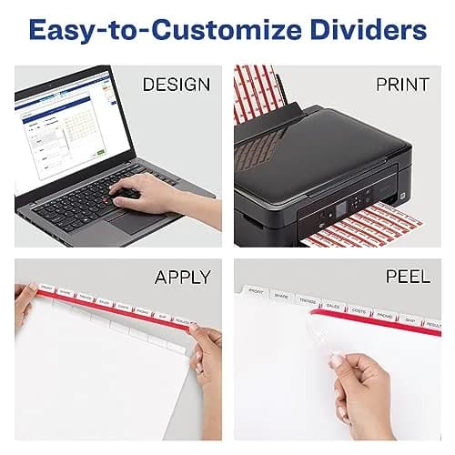 Avery Index Maker Clear Label Dividers, 8-Tab, Extra Wide, 1 Set | Organize Reports & Presentations with Easy Apply Labels thumbnail 4