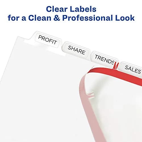 Avery Index Maker Clear Label Dividers, 8-Tab, Extra Wide, 1 Set | Organize Reports & Presentations with Easy Apply Labels thumbnail 6