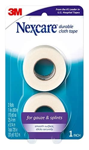 Nexcare Durable Cloth Tape 2.54 cm (1 in) x 27.4 m (10 Yds) Rolls | Strong Adhesive for Bulky Dressings thumbnail 1